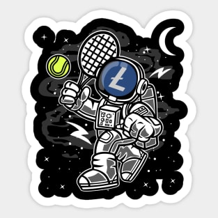 Astronaut Tennis Litecoin LTC Coin To The Moon Crypto Token Cryptocurrency Blockchain Wallet Birthday Gift For Men Women Kids Sticker